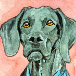 painting of pointer dog