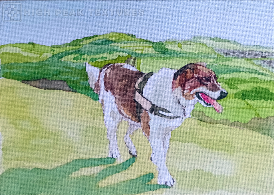 painting of wilma dog